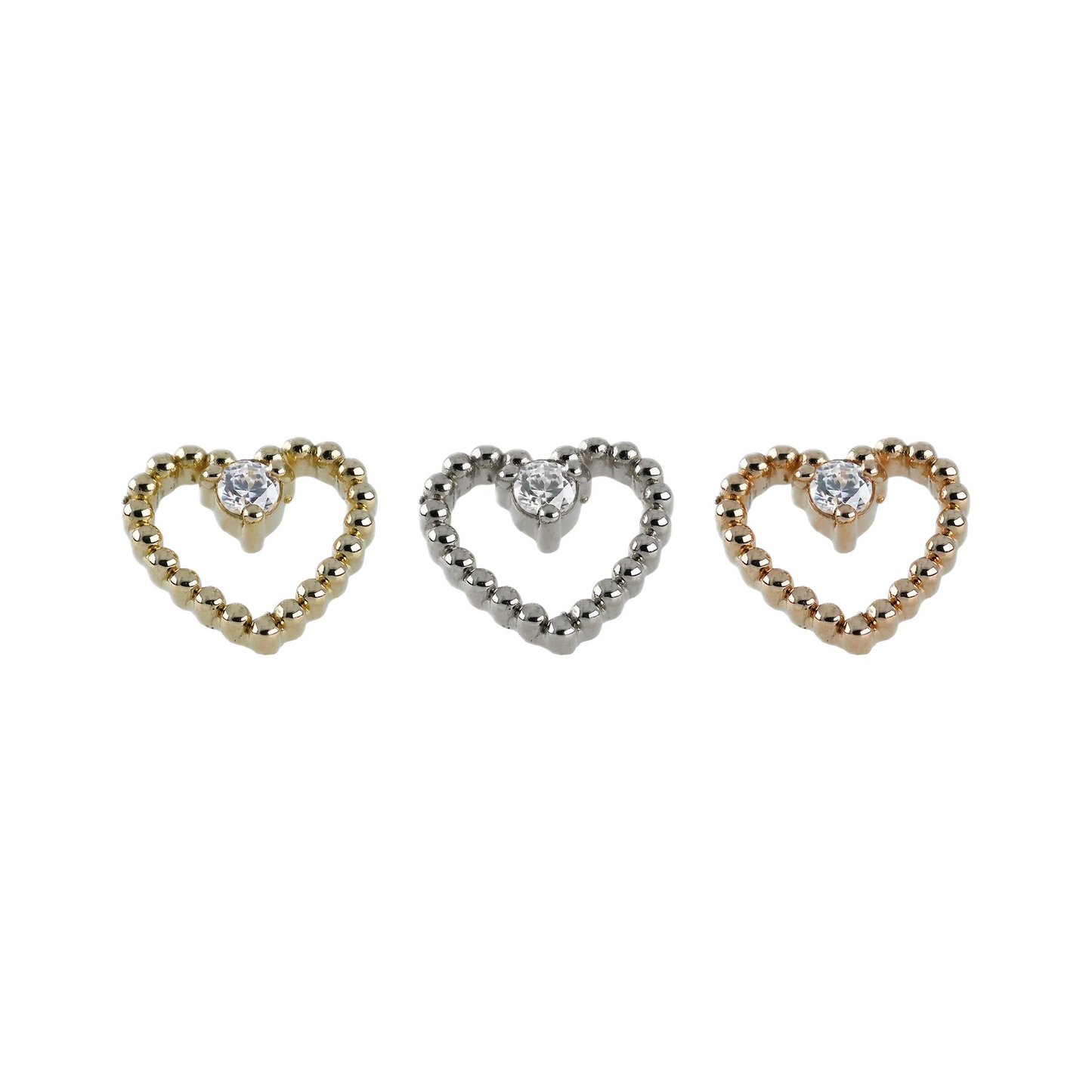 ‘Beaded Amour’ w/CZ Threadless End